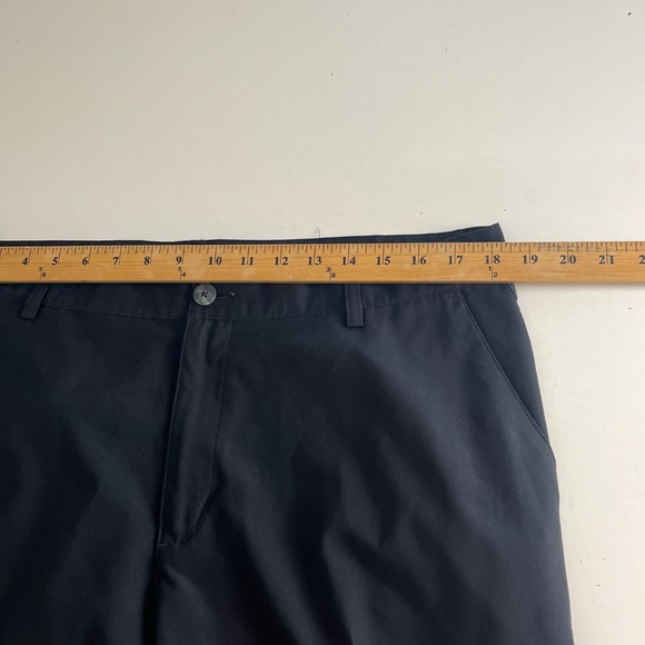 Adidas Solid Black 3 Stripe Performance Golf Pants Men 36 x 32 Polyester Stretch - Picture 7 of 10